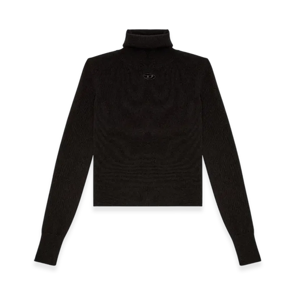 Diesel M-Areesax-Tn Turtleneck Jumper In Wool And Cashmere "Black"