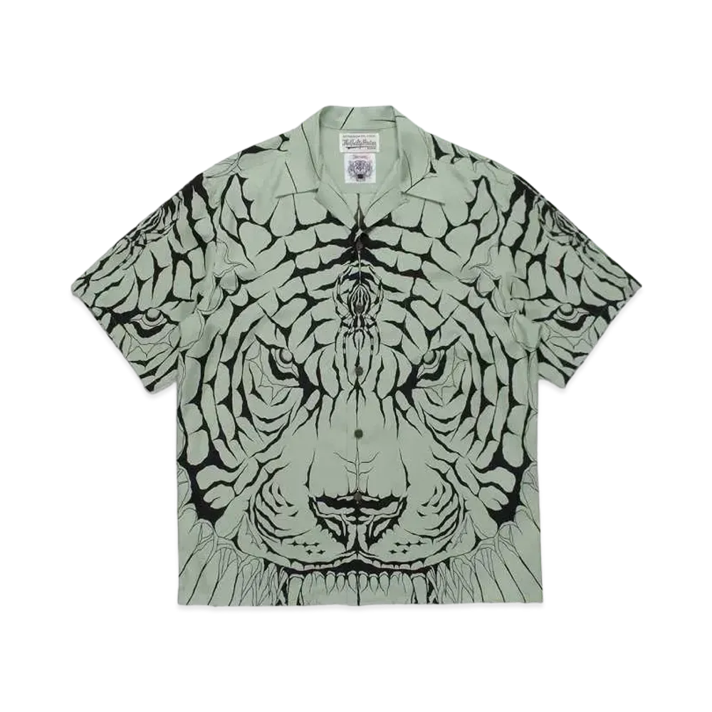 WACKO MARIA Wolf`s Head / Hawaiian Shirt "Khaki"