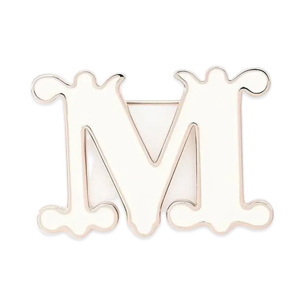 Max Mara Women's Egrege Monogram Brooch "White"