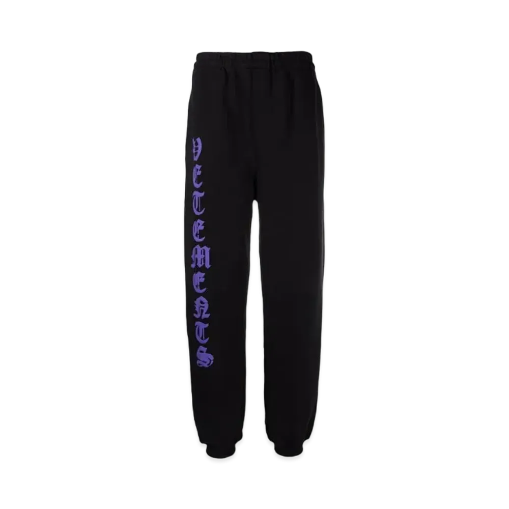 VETEMENTS Anarchy Logo Jogger Pants "Black Purple"