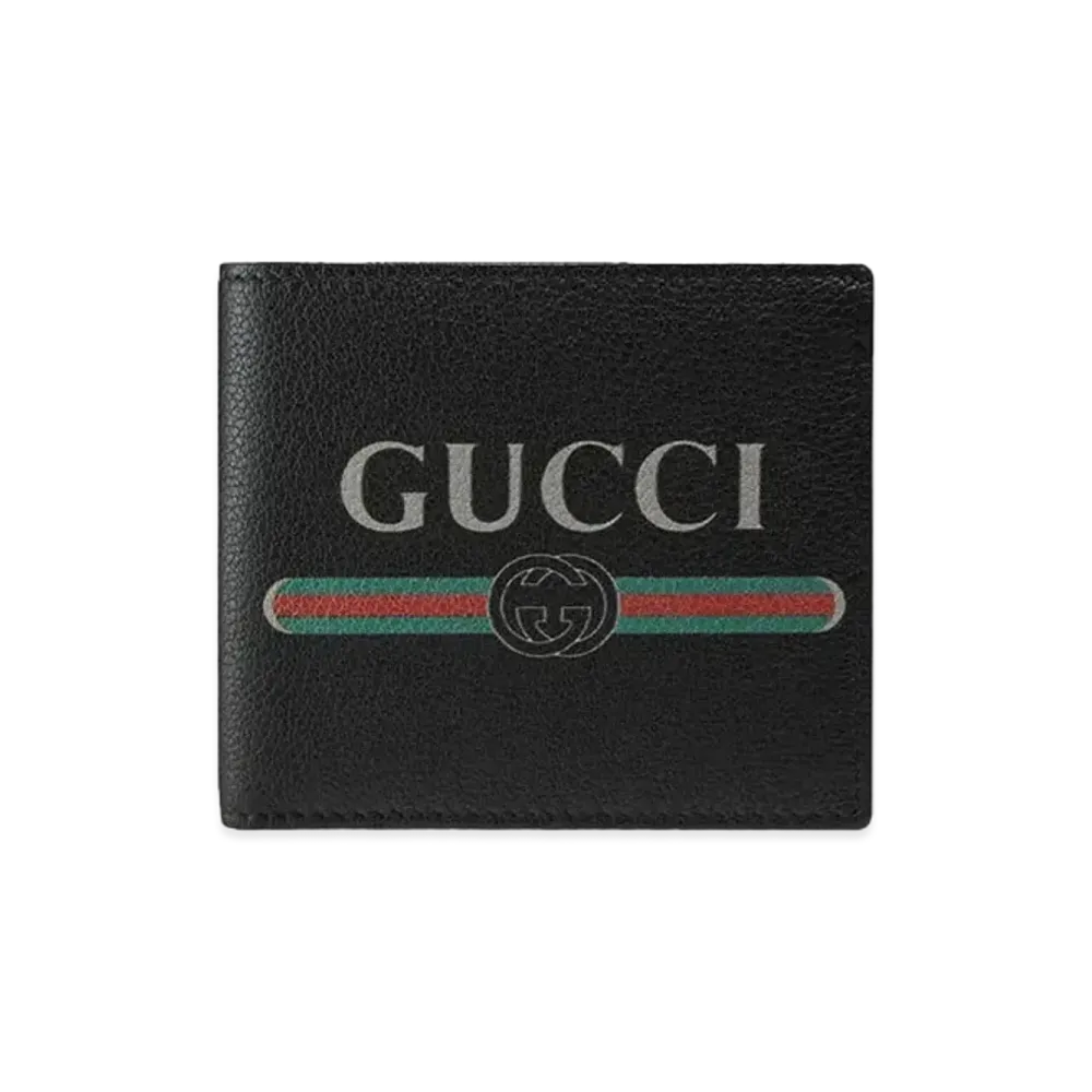 GUCCI Vintage Logo Print Coin Wallet "Black"