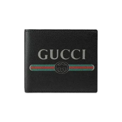 GUCCI Vintage Logo Print Coin Wallet "Black"