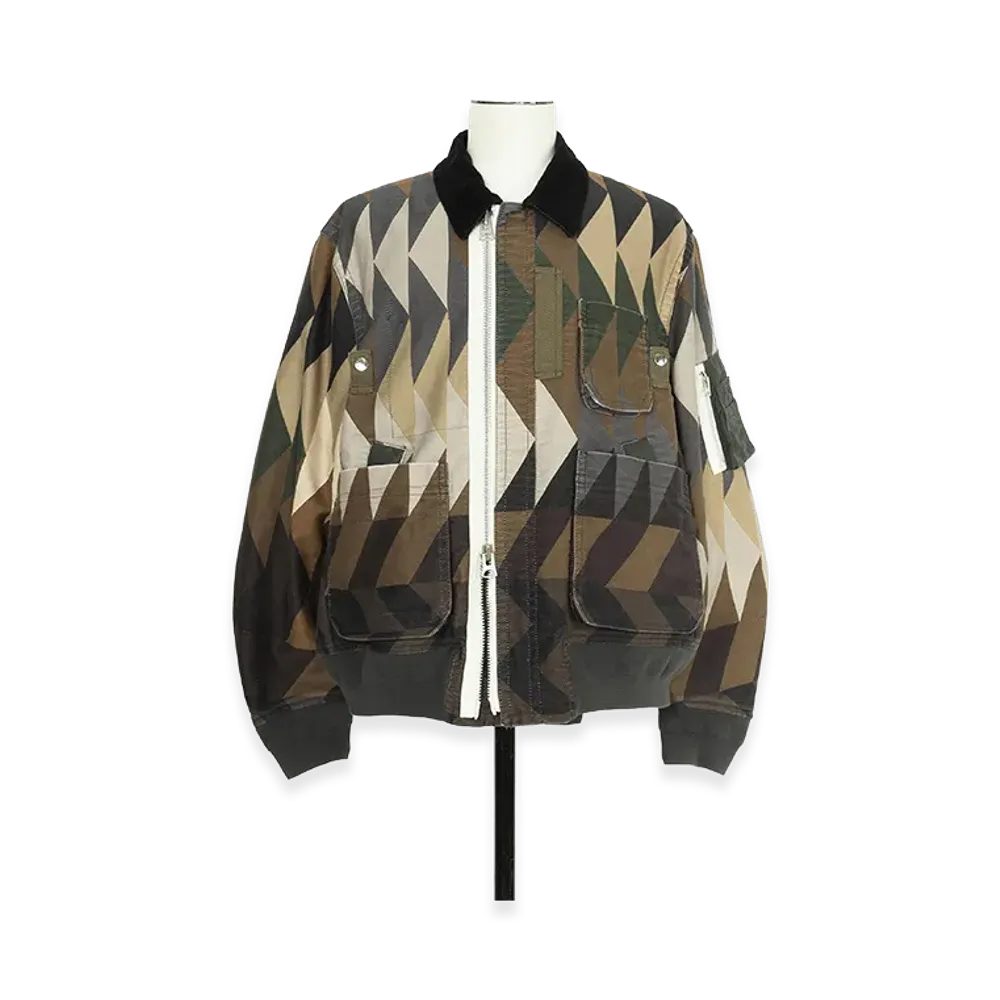 sacai x A.P.C. Quilts Blouson "Brown Multi"