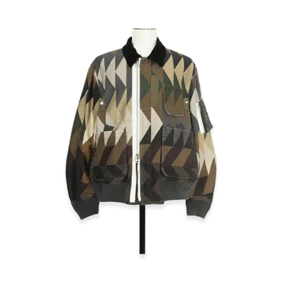 sacai x A.P.C. Quilts Blouson "Brown Multi"