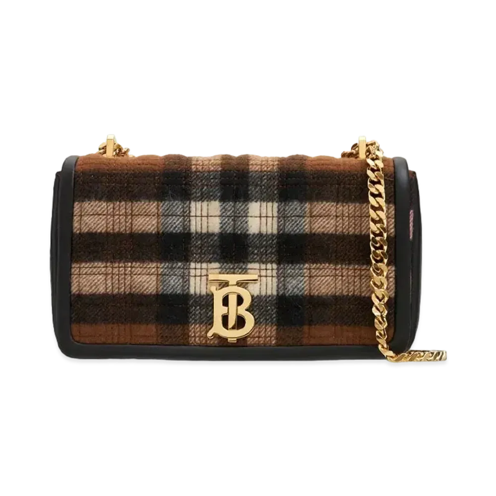 Burberry Small Quilted Check Cashmere Lola Bag "Black"
