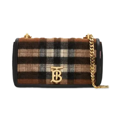 Burberry Small Quilted Check Cashmere Lola Bag "Black"