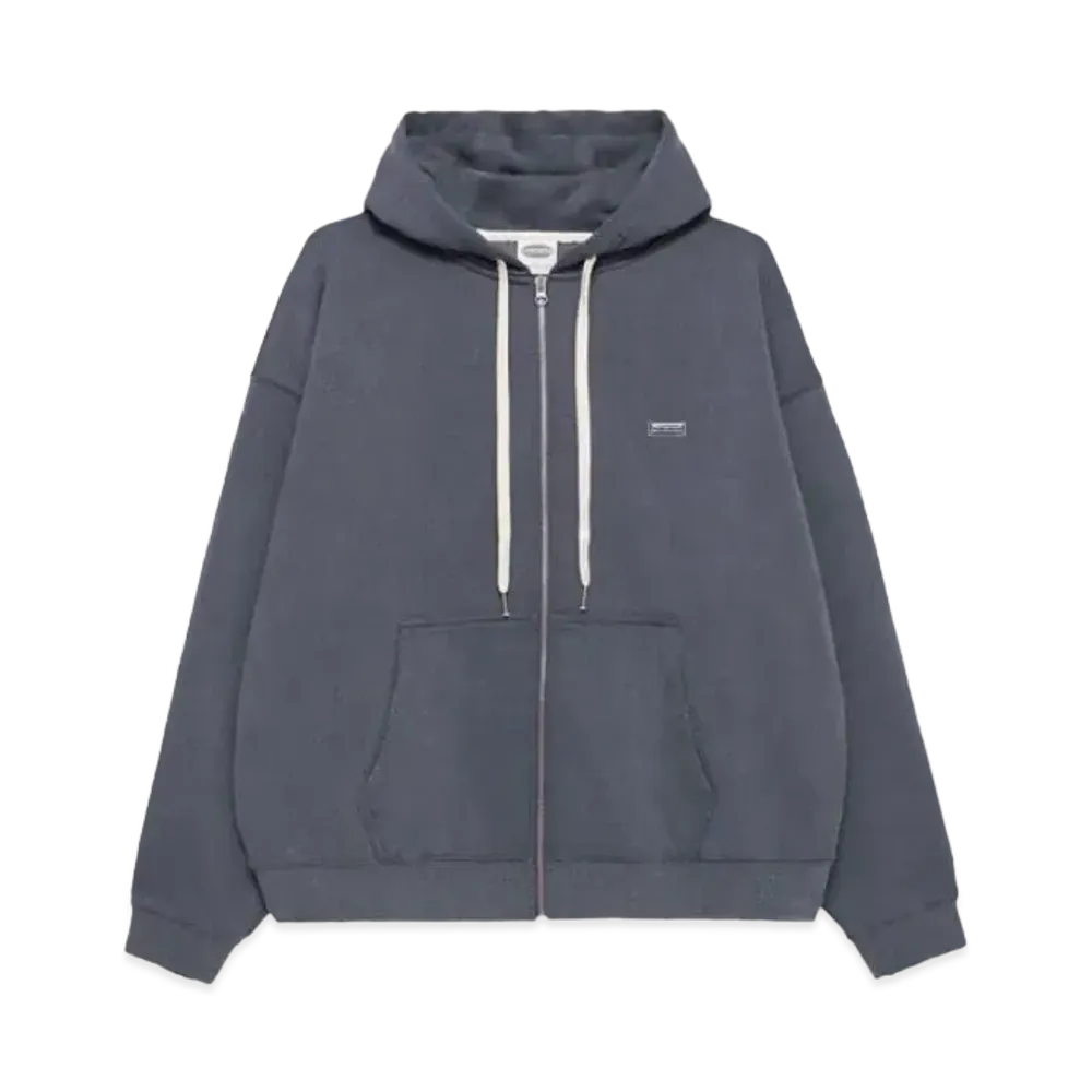 Paragraph Logo Badge Zip Hoodie "Navy"