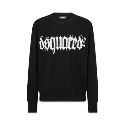 Dsquared2 Gothic Knit Crewneck Pullover "Black/White"