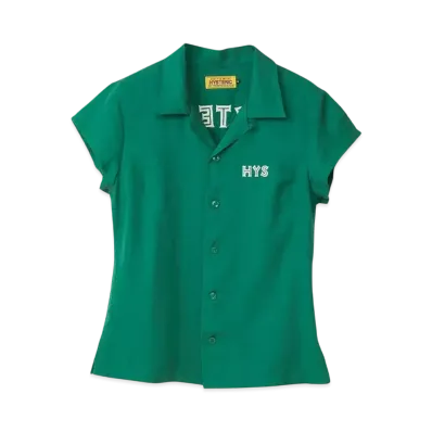 HYSTERIC GLAMOUR Spook Show Embroidery Bowling Shirt "Green"