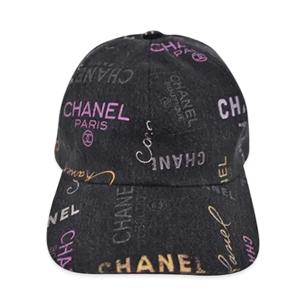 CHANEL Denim Logo Baseball Cap