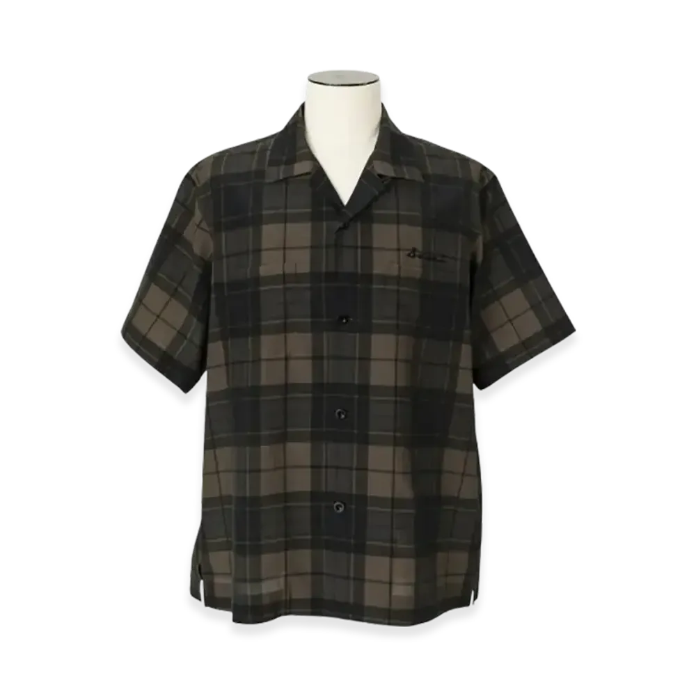 sacai Plaid Print Shirt "Khaki/Navy"
