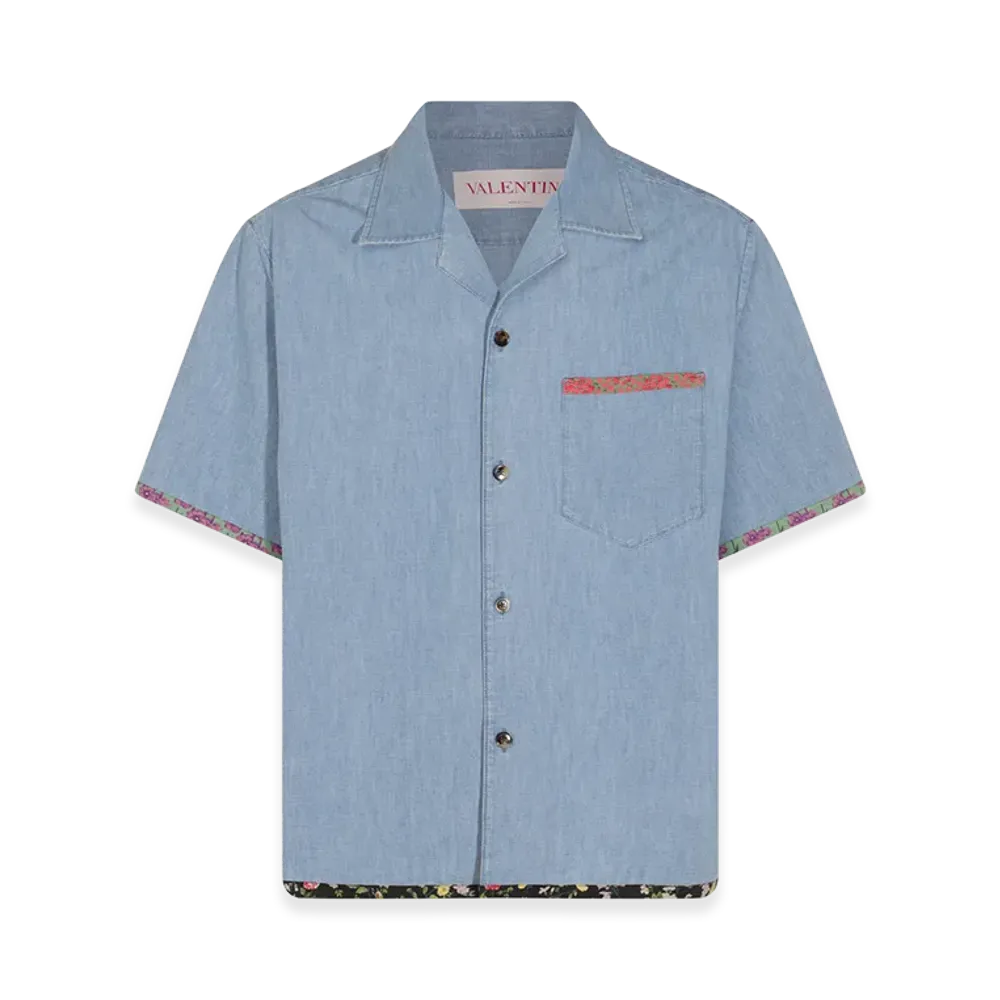 Valentino Camicia In Denim "Denimblulavchiaro"