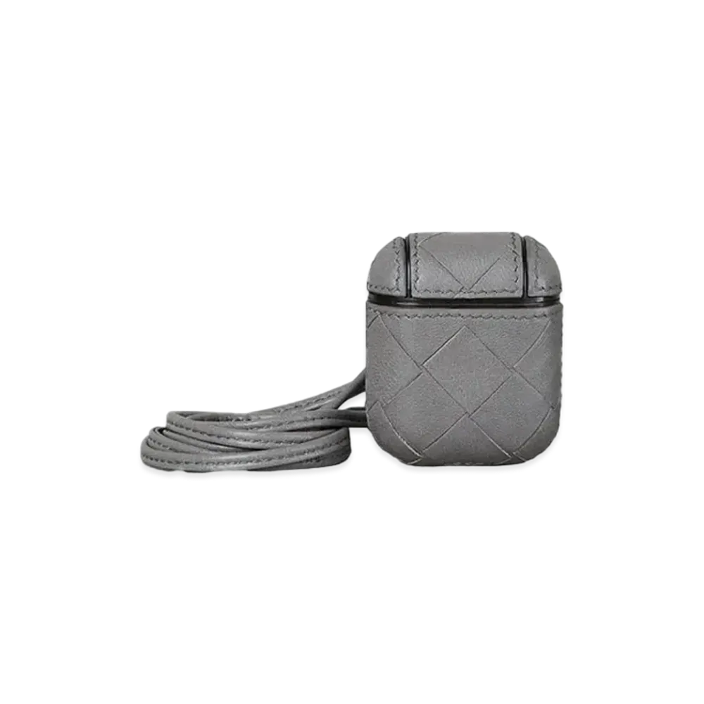 Bottega Veneta Intrecciato Lambskin AirPods Case "Cement"