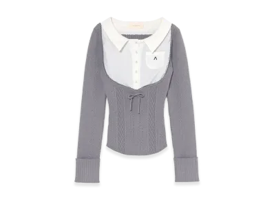 ANDMARY Women's Karen Shirts Layered Tops "Gray"