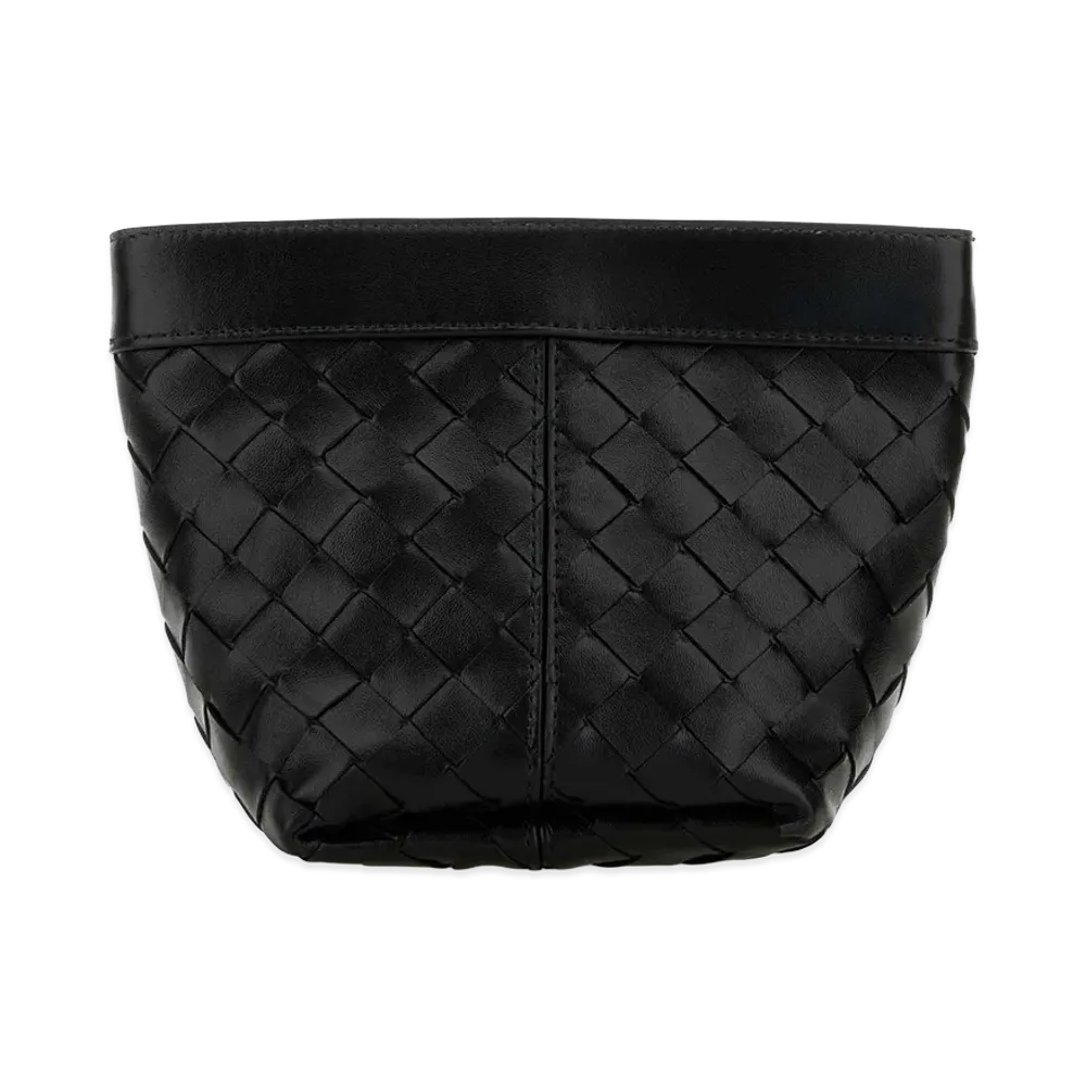 Bottega Veneta Women's Leather Small Flip Flap Pouch "Black"
