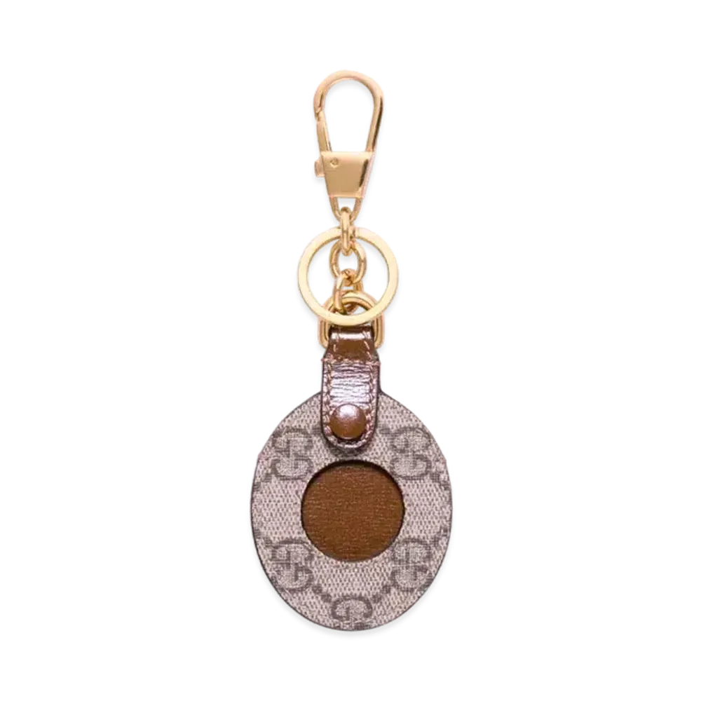 GUCCI GG Supreme Airtag Holder "Beige/Ebony"