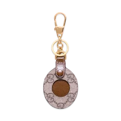 GUCCI GG Supreme Airtag Holder "Beige/Ebony"