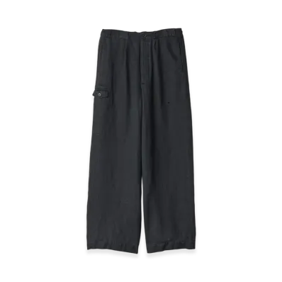 ssstein Heavy Linen Herringbone Wide Easy Trousers "Black"