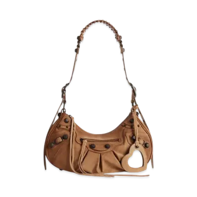 BALENCIAGA Le Cagole Shoulder Bag Small "Camel"