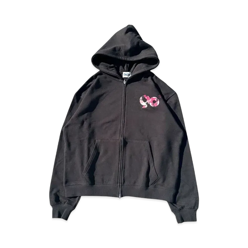 9090 90 Logo Assort Zip Hoodie "BLACK PINK CAMO"