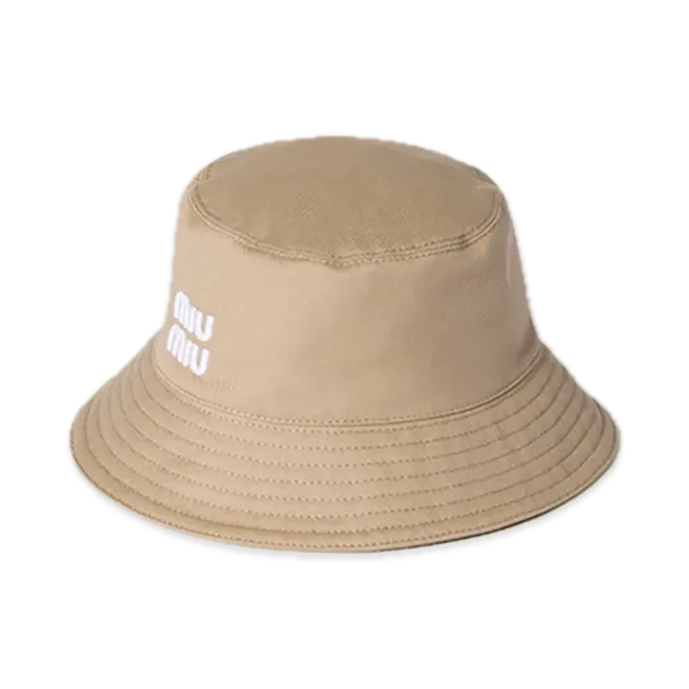 MIU MIU Drill Bucket Hat "Khaki/White"
