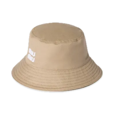 MIU MIU Drill Bucket Hat "Khaki/White"