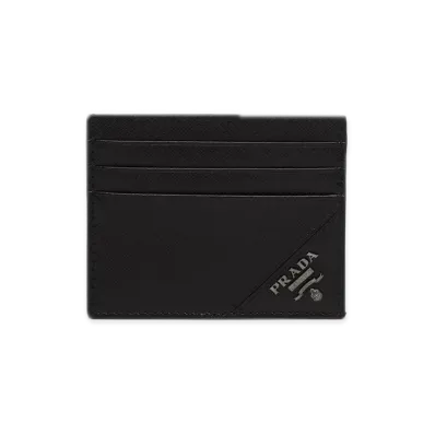 PRADA Saffiano Leather Card Holder "Black"