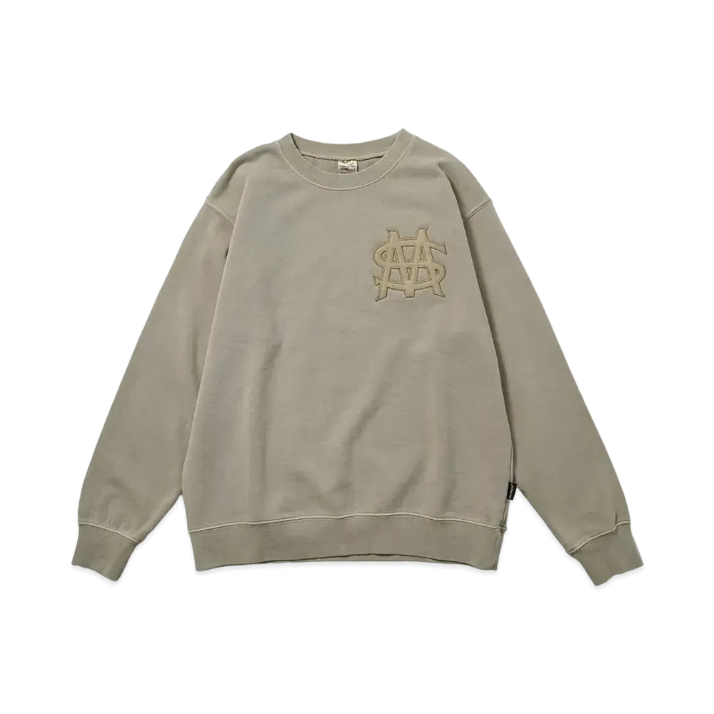 MFC STORE x AVIREX MS Classic Logo Fade Wash Crewneck "L/Grey"