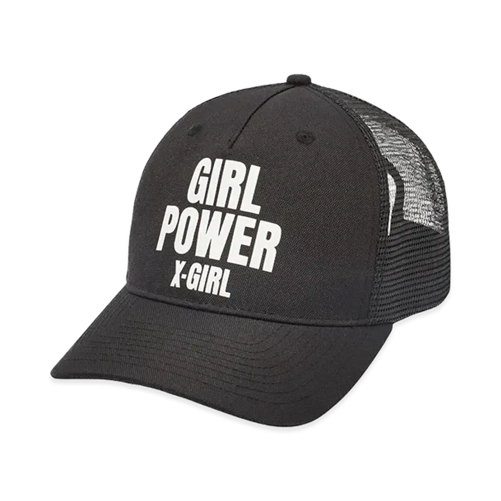 X-Girl Women's Girl Power Logo Trucker Cap "Black"