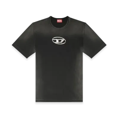 Diesel T-Adjust-Q8 Faded T-Shirt With Cut-Out Oval D Logo "Black"