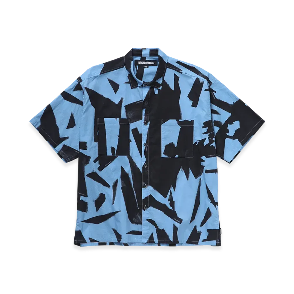 NEIGHBORHOOD Abstract Pattern Plain Shirt SS "Blue"