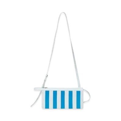 ANREALAGE Photochromic Velvet Bag "White/Blue Stripe"