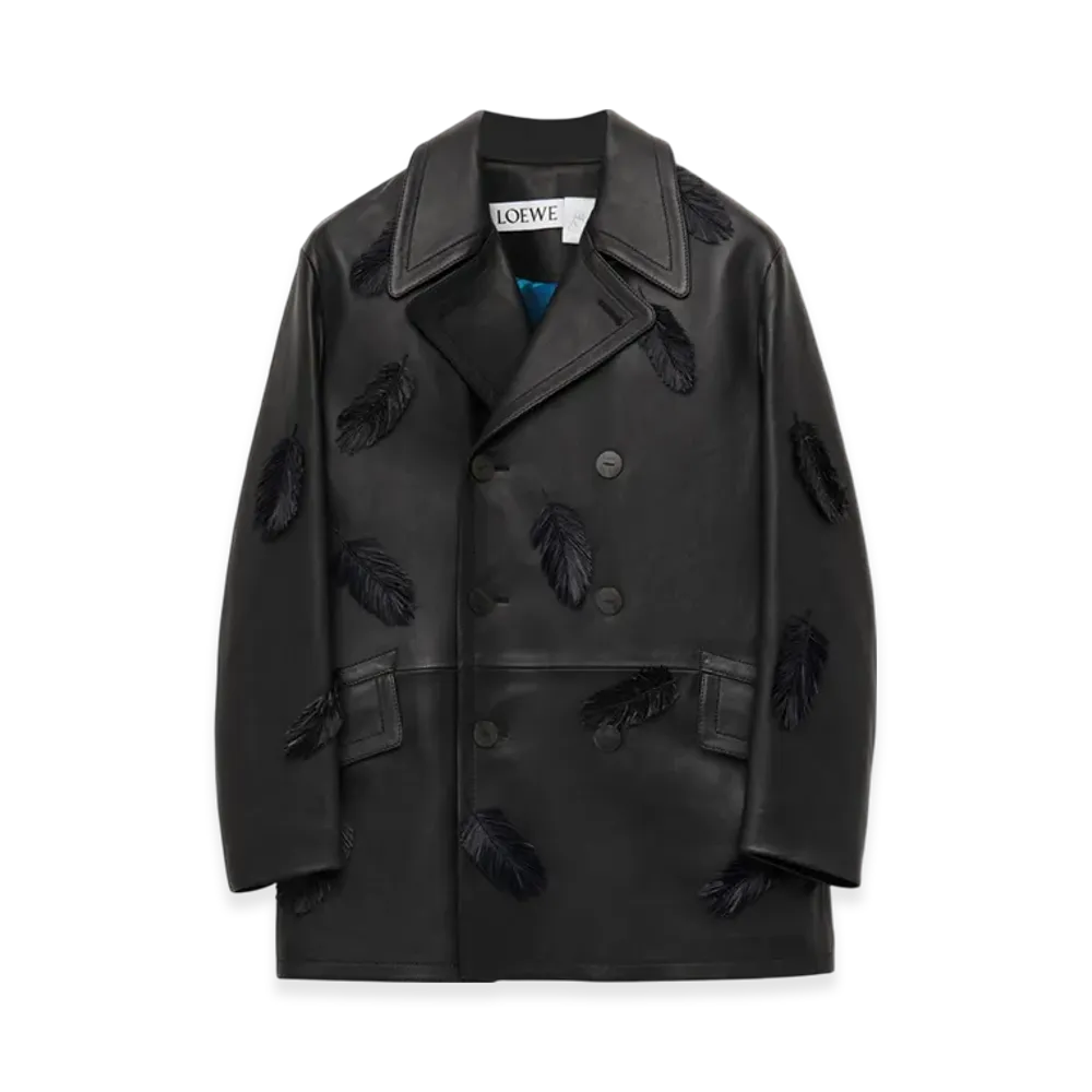LOEWE x Howl's Moving Castle Peacoat in Nappa "Black"