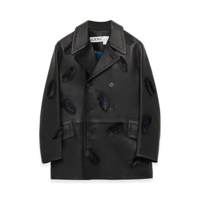 LOEWE x Howl's Moving Castle Peacoat in Nappa "Black"
