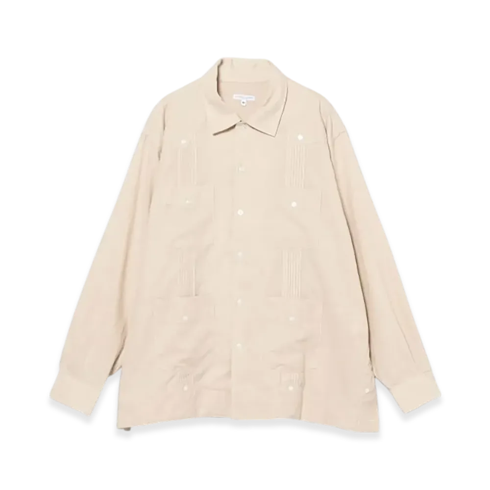 ENGINEERED GARMENTS Guayabera Shirt - Cl Sheeting "Natural"