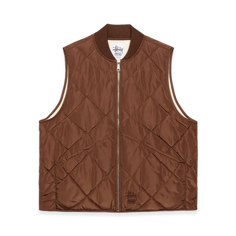 Stussy Thermal Lined Quilted Vest "Brown"