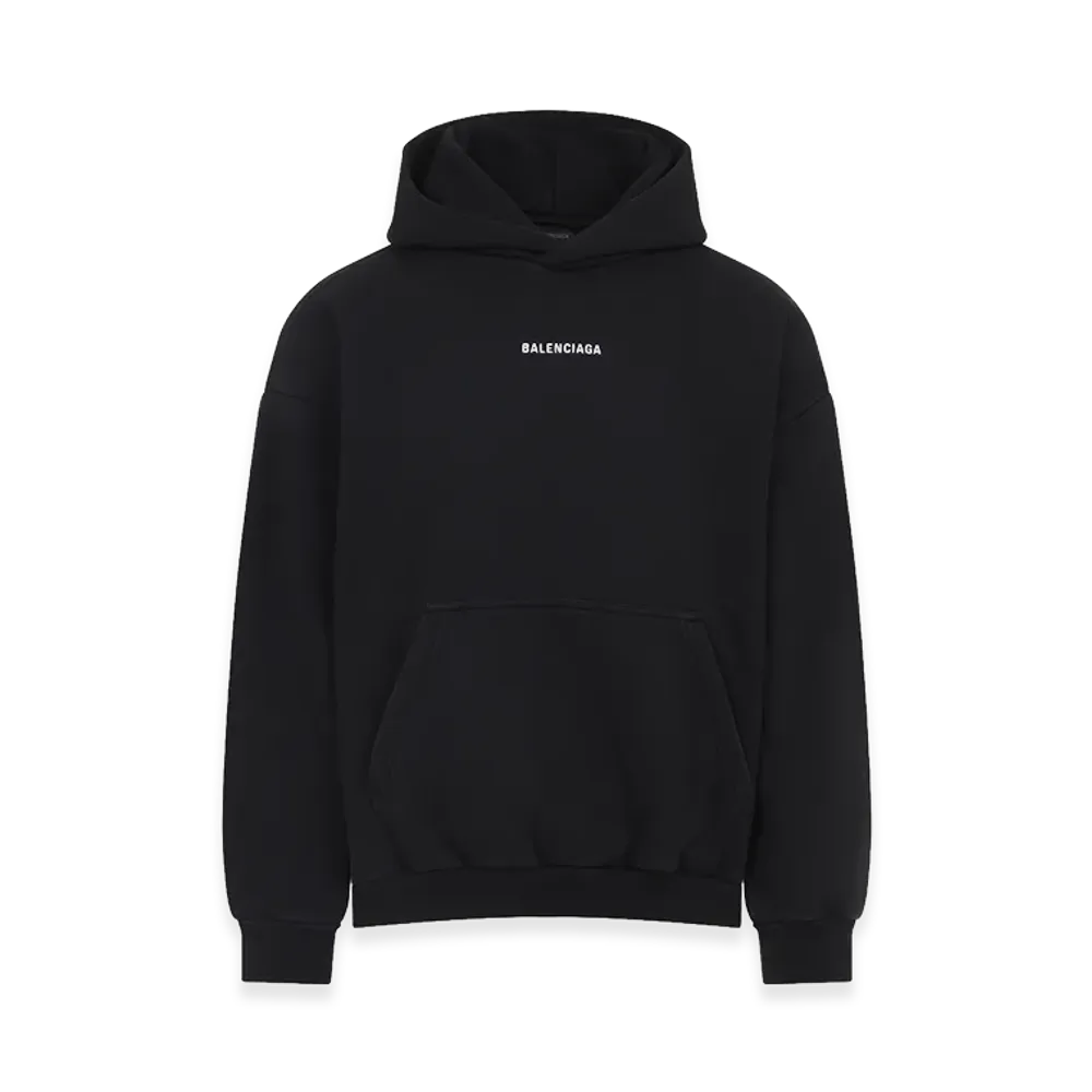 BALENCIAGA Logo Embroidery Hoodie "White/Black"