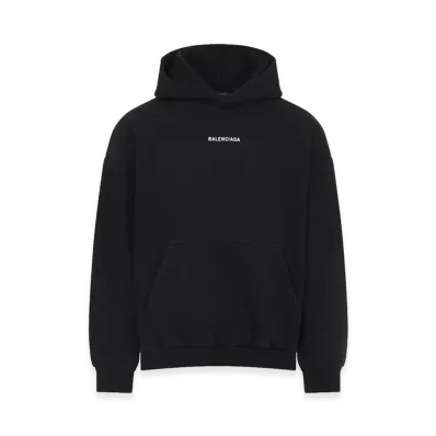 BALENCIAGA Logo Embroidery Hoodie "White/Black"