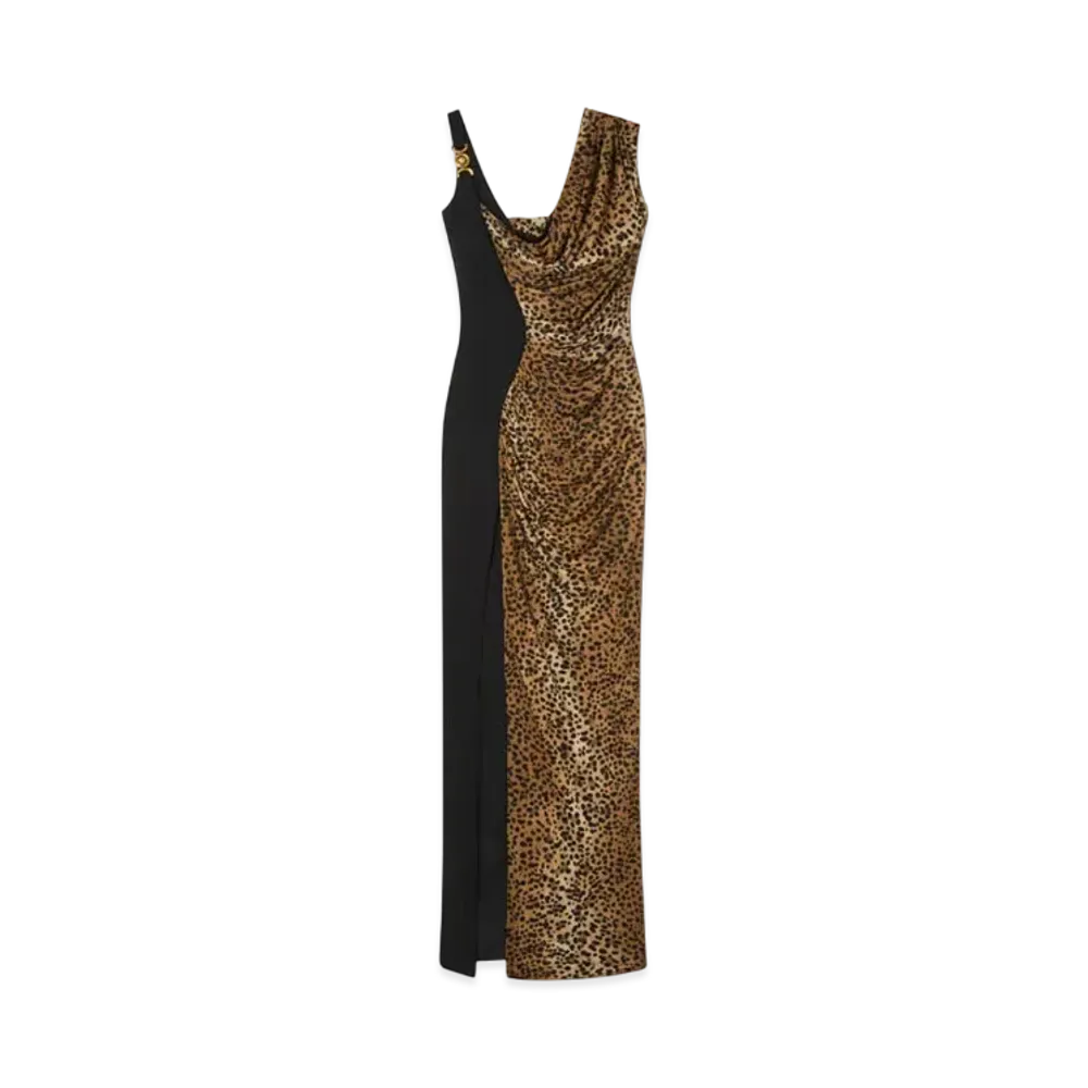 Versace Leopard Medusa '95 Draped Gown "Animalier"