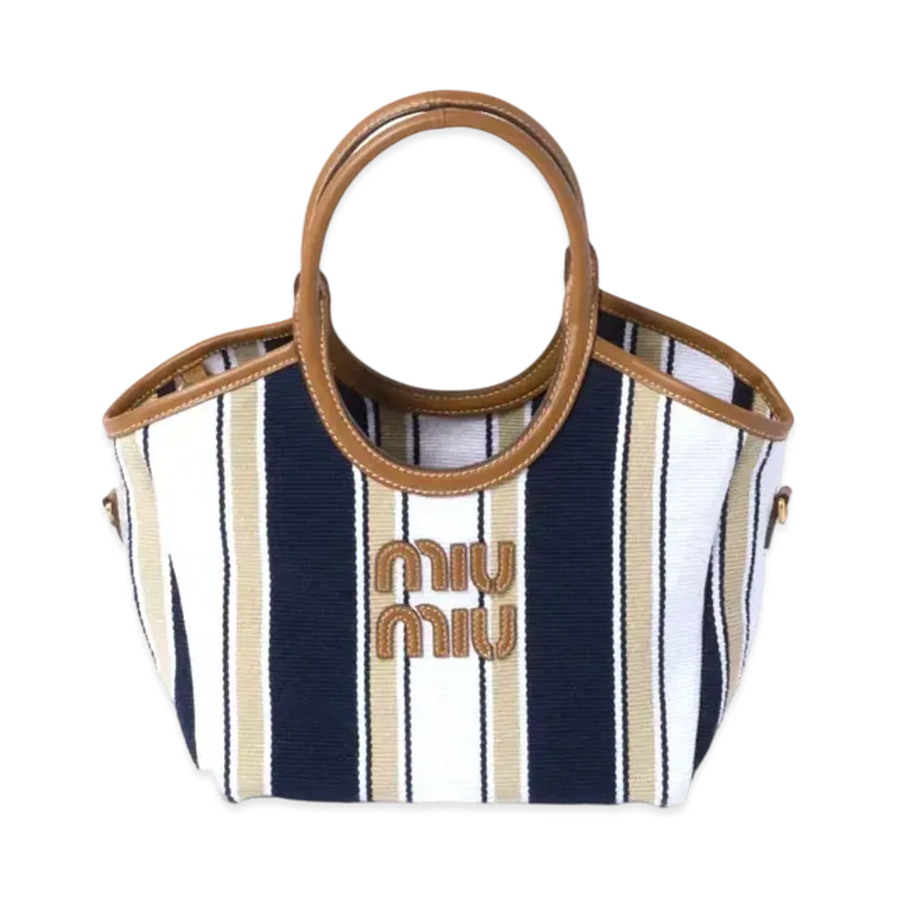MIUMIU IVY Jacquard Fabric Bag "Blue"