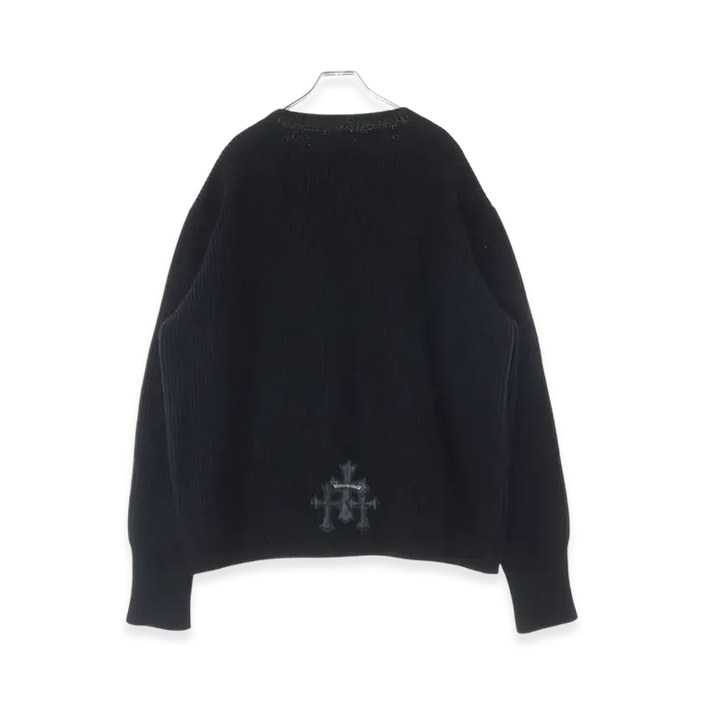 Chrome Hearts Y Not Cemetery Cross Patch Embroidered Cashmere Knit "Black"