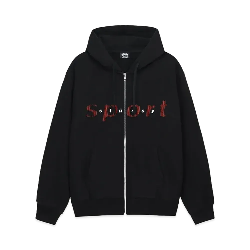 Stussy Dot Sport Zip Hoodie "Black"