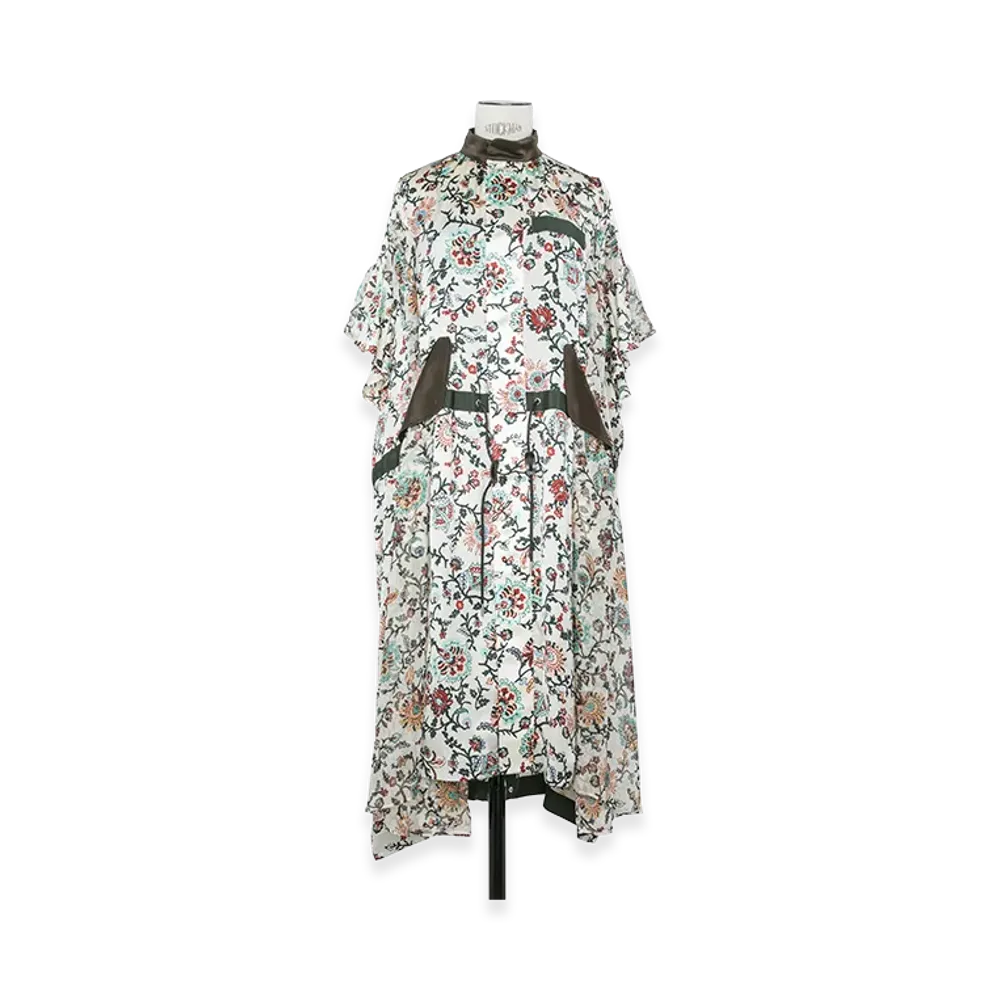 sacai Women's Floral Print Dress "Ivory"