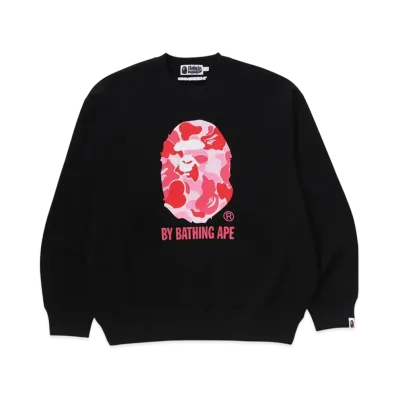 A BATHING APE ABC Camo Ape Head Relax Fit Crewneck Sweatshirt "Black"