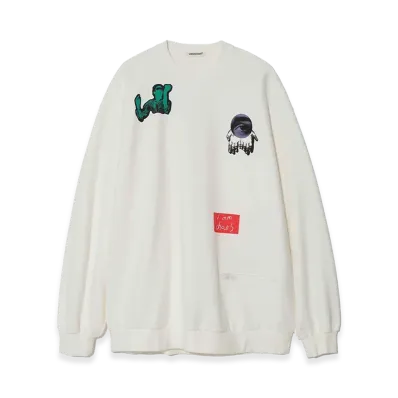 UNDERCOVER Cotton French Terry Sweat Pullover "White"