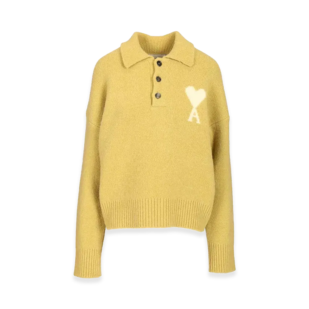 AMI PARIS "Ami De Coeur" Polo Shirt "Yellow"