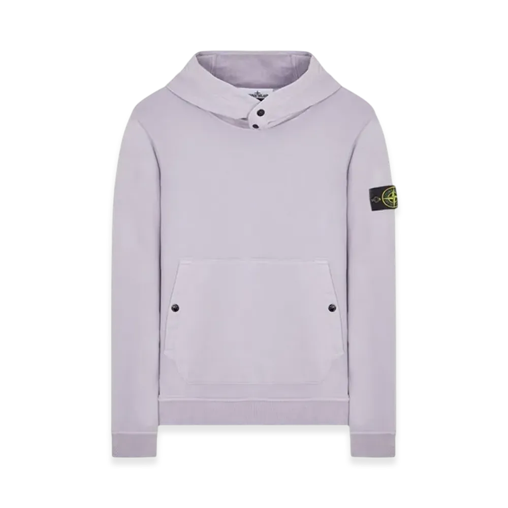 Stone Island 61720 Brushed Cotton Fleece Garment Dyed Crewneck Hooded Sweatshirt - 23FW "Lavender"