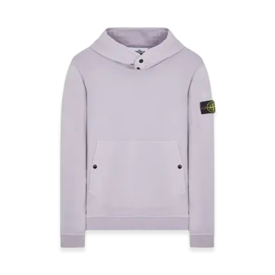 Stone Island 61720 Brushed Cotton Fleece Garment Dyed Crewneck Hooded Sweatshirt - 23FW "Lavender"