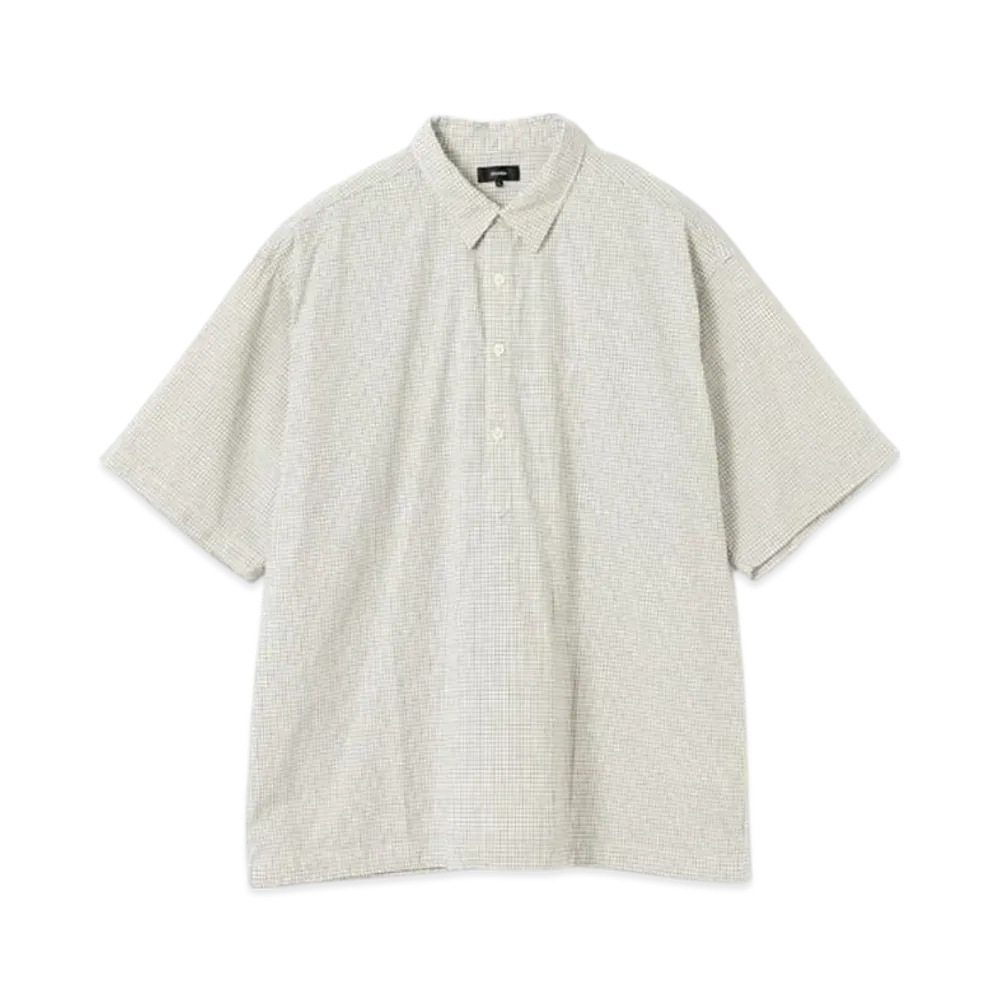 BEAMS Checked Easy Pullover Shirt "OffWhite"