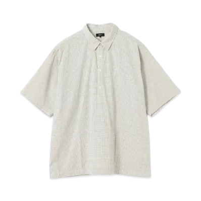 BEAMS Checked Easy Pullover Shirt "OffWhite"